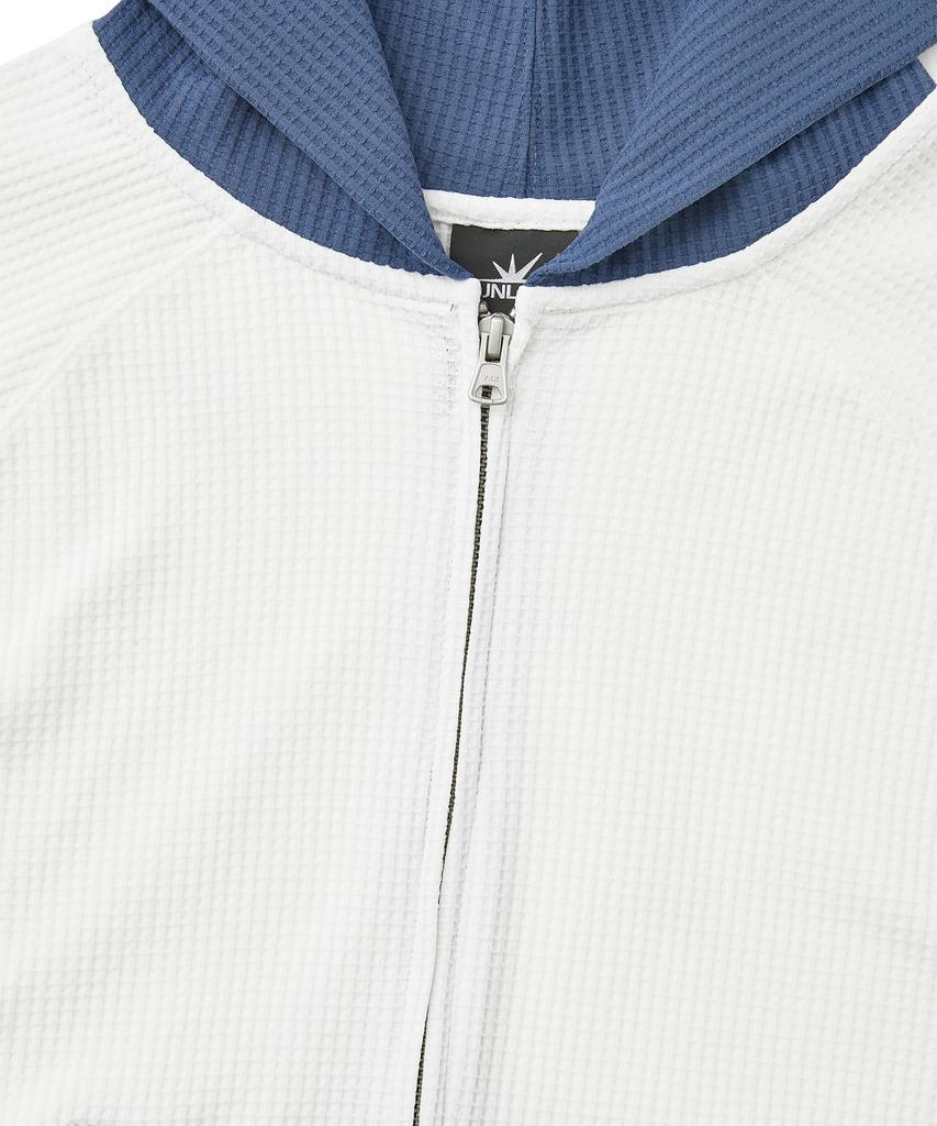Sunlovetour Aero Waffle Zip Up Hoodie White