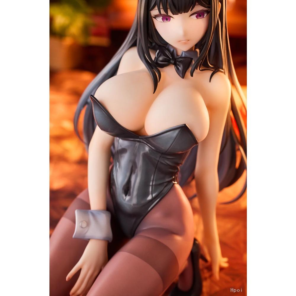 18CM Anime Bunny Girl Hina Figure 1/4 Bunny Girl Dress Up Kneeling Model Toy Doll Aciton Figure PVC