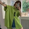 Oversized štíhlá košile střední délky žena ležérní volná módní letní košile halenka