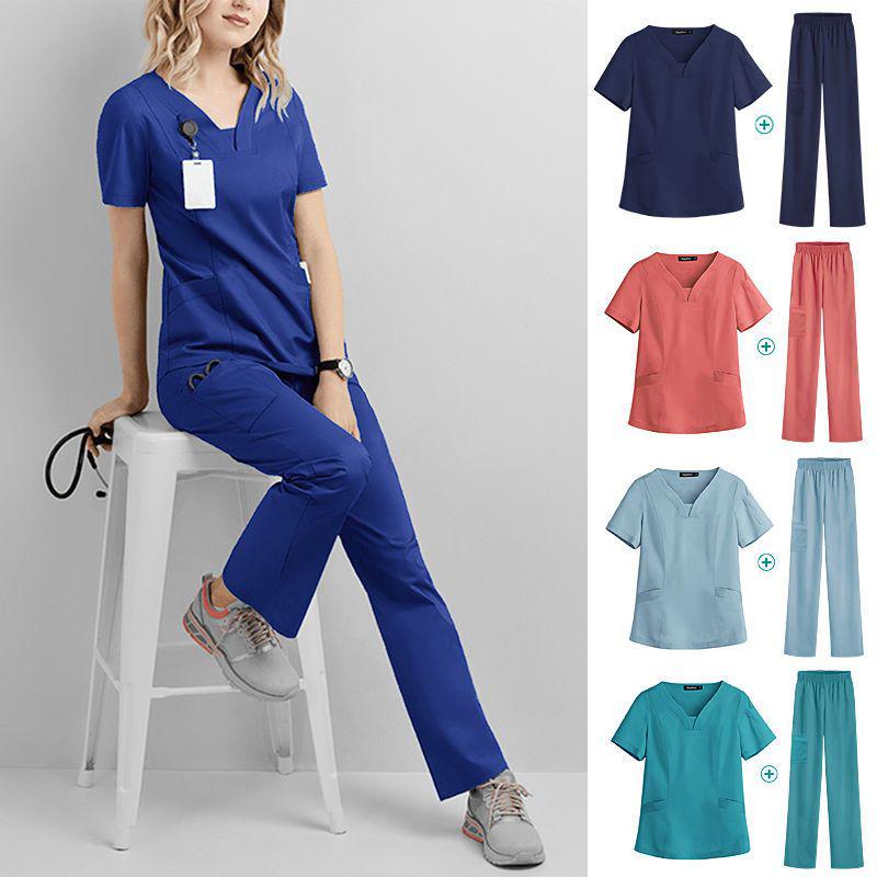 Women's and Men's Short Sleeve Scrub Suit for Dental, ICU, and Salon Professionals