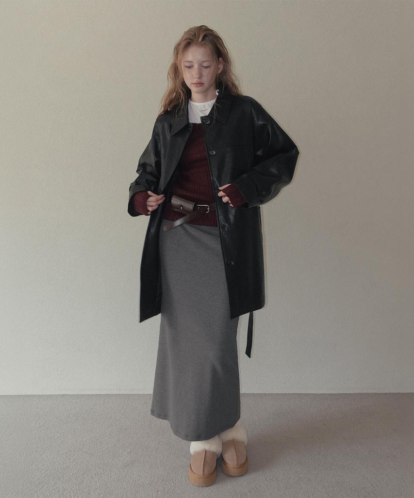 TWEE Theron Leather Trench Half Jacket (Strap Set)