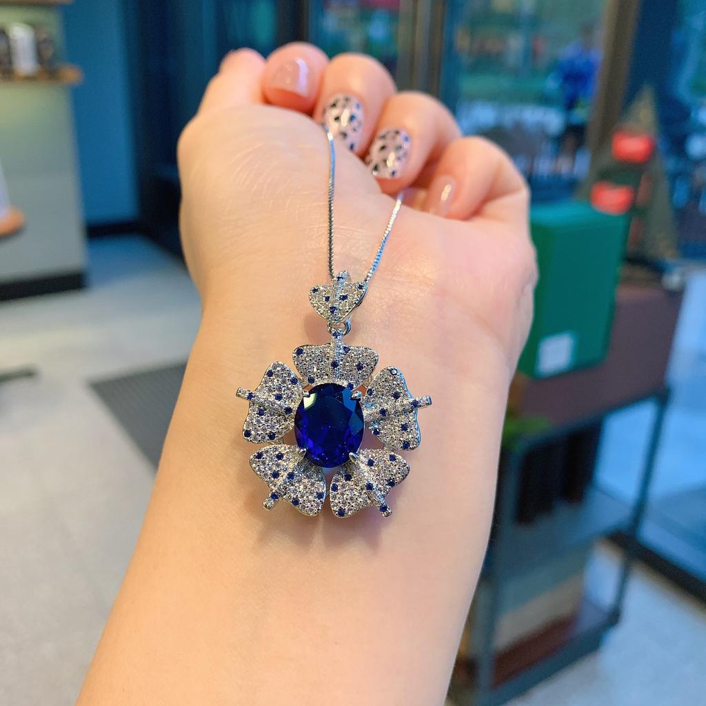 Jewelry Style Retro Simulation Color Treasure Pattern Creative Pendant Necklace Main Stone 10 * 12