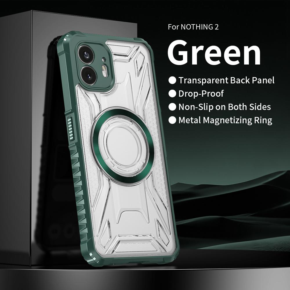 KEYSION Transparent Magnetic Case for Nothing Phone 2 1 Silicone+PC Heavy Duty Shockproof Phone Cover for Nothing Phone 1 2