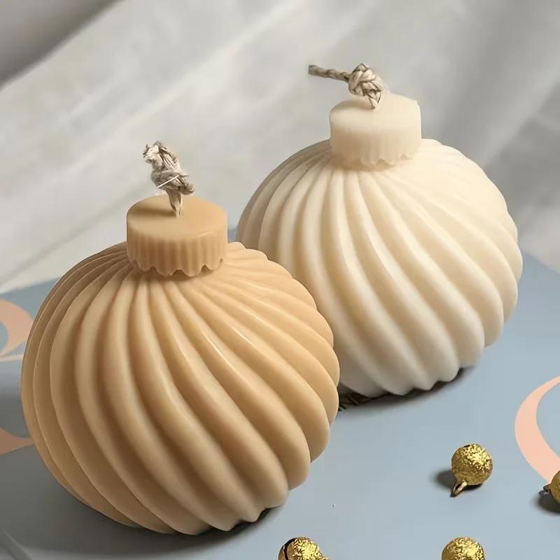 Top Quality Silicone Mould for DIY Christmas Tree Ball Candle - Reusable round Craft Mould for Holiday Decor & Jewelry Making