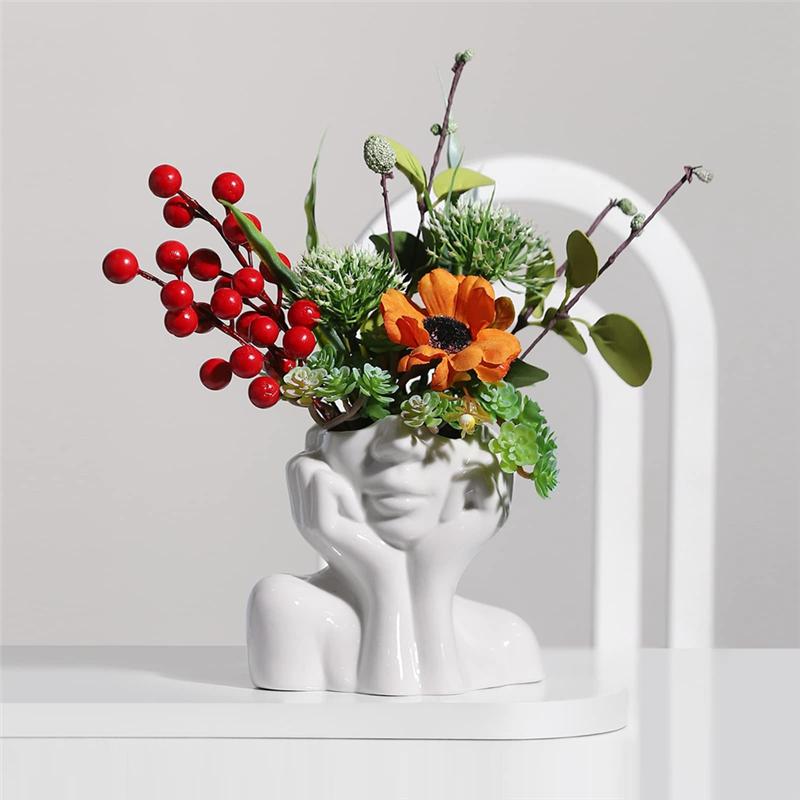 M-Modern- Face Vase Set For Decor Female Form Face Vase Art Vase Modern Decorative Vase Centerpiece