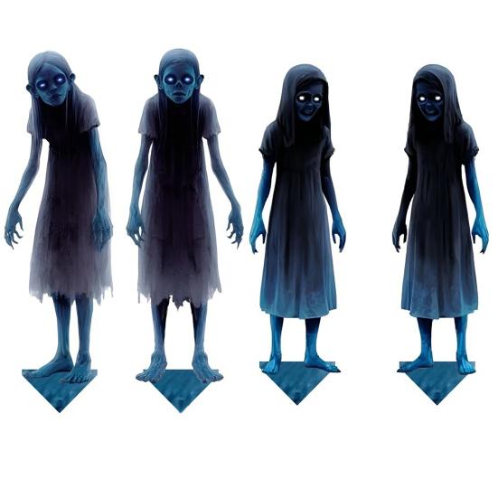 2 Pcs Zombie Metal Yard Stake Halloween Outdoor Spooky Ghost Yard Lawn Sign for Scary Halloween Garden Porch Decor