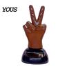 Healing Atmosphere Car Decor Solar Powered Finger Shaking Decor, Creative Dashboard Ornament, Ornament Swinging Figurine for Desk Office, Cute