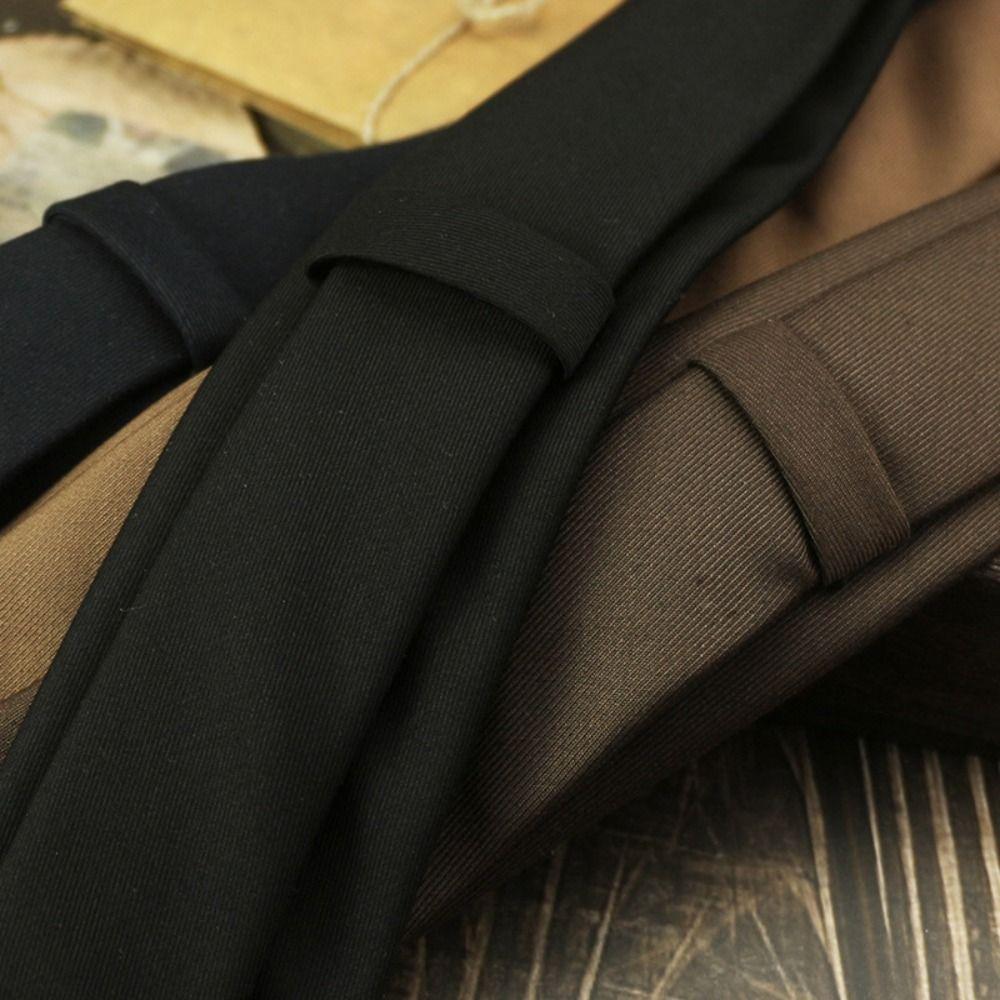 Cotton Elegant Men's Necktie Solid Color Business Suit Accessories Simple Neck Tie Student