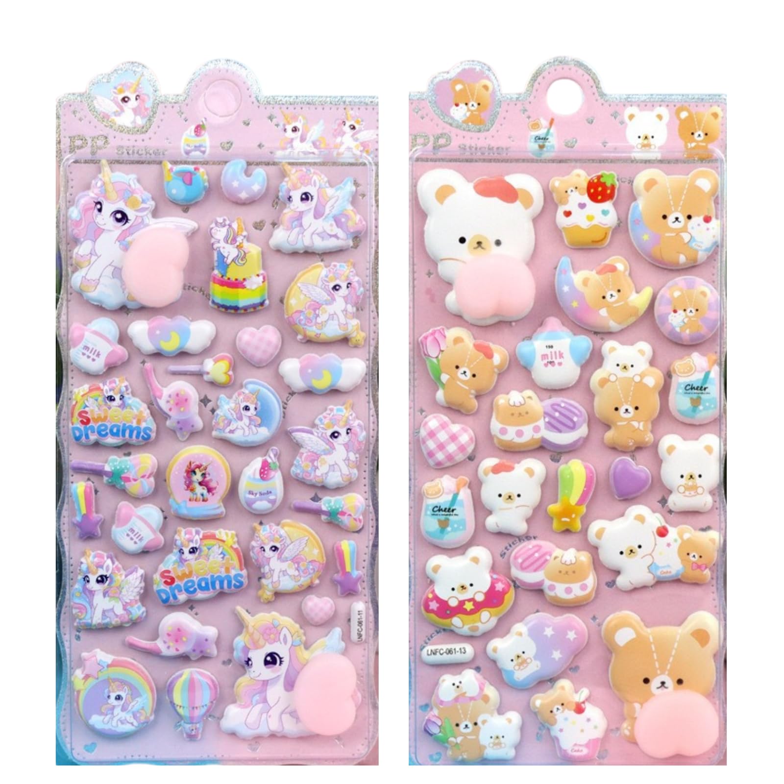 

Stickers Puffy Bear Animal Character 2 Sheets PP Material Perfect for Decorating Sticker Phone Cases Cute and Great for Kids Ideal Gift 3D - - -