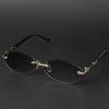 Frameless Fashion Oval Small Frame Glasses Suitable for Daily Wear By Men and Women