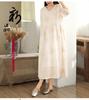 Elegant French Fairy Dress - Women's Heavy Embroidery Ramie Long White Dress