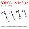 20PCS #6-#12 Salmon Double Fly Hooks High Carbon Steel Black Nickel Sharp Barb Streamer Wet Flies Trout Steelhead Fishing Lures