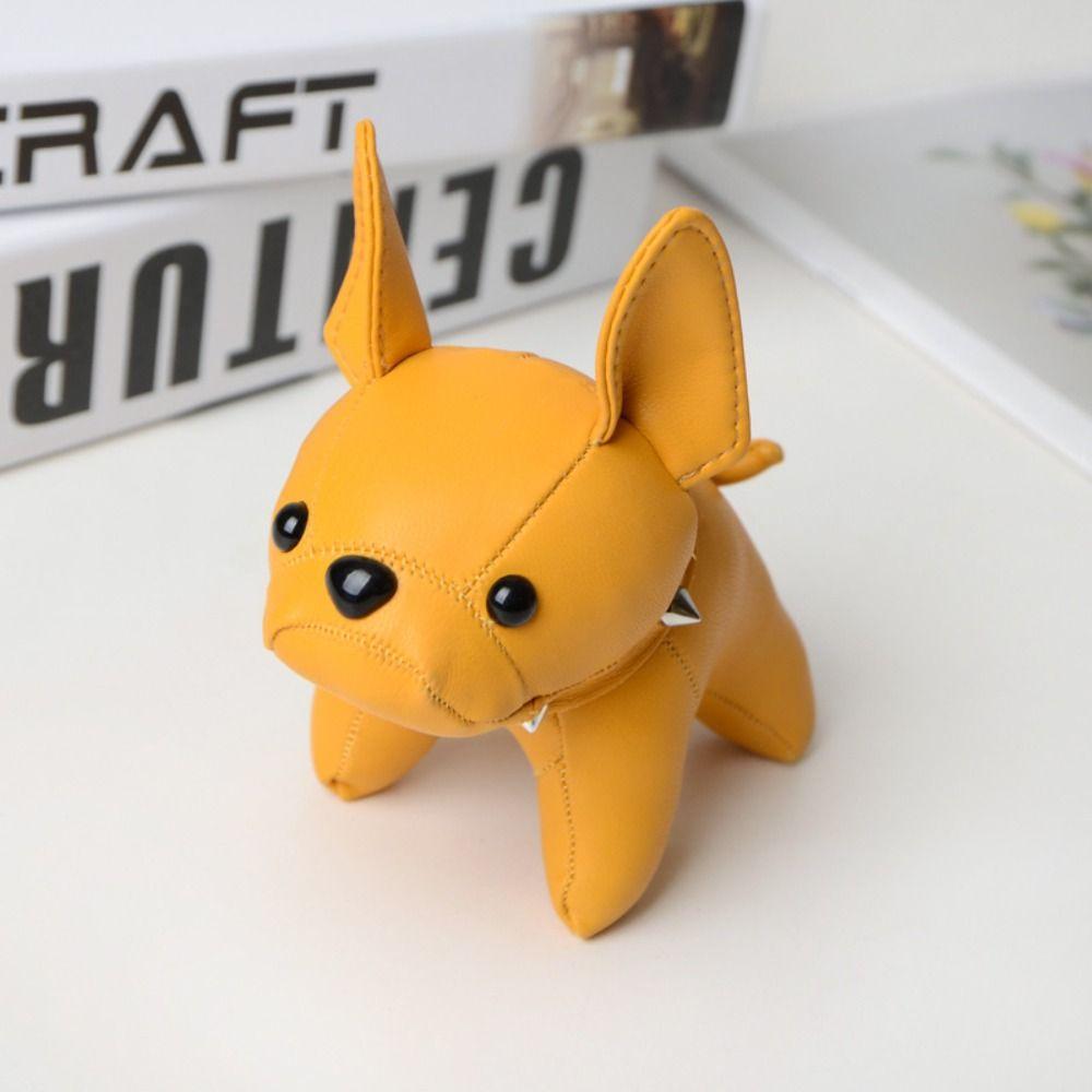 Französische Bulldogge Hund Anhänger Cartoon Hunde Puppen Kawaii Dicklich Leder Schlüsselanhänger Geschenk