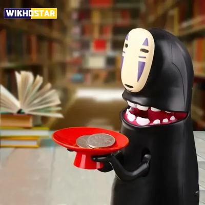 Salvadanaio Creativo con Monete Ornamento Figura Anime Uomo Senza Volto Salvadanaio La Città Incantata Modello Collezionabile Elettrico Decorazione Regalo Carino