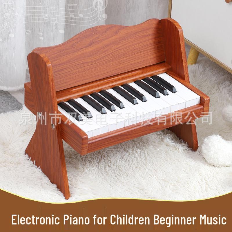 25-Key Wooden Electronic Keyboard Piano for Children - Beginner Musical Toy Gift for Boys and Girls вишневого дерева