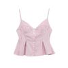 Spring New Women's Clothing French Style Silm Small Pleated Poplin Camisole Waist-Controlled Top 2890420 2178083