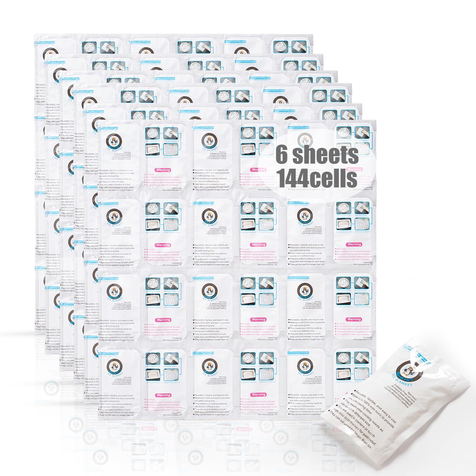 

Powerful Ice Packs for Cooler Cooler Cooling Ice Ice Heat Disaster Preparedness Reusable Fabric Thin Icing Lunch Lunch Outdoor Lightweight and 144 белый