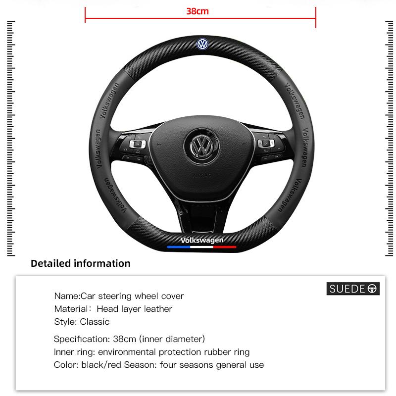 For VOLKSWAGEN Car Carbon Fibre Steering Wheel Cover Anti Slip Steer Handle Caps For VW GTI Scirocco Polo Passat Golf Tiguan Jet