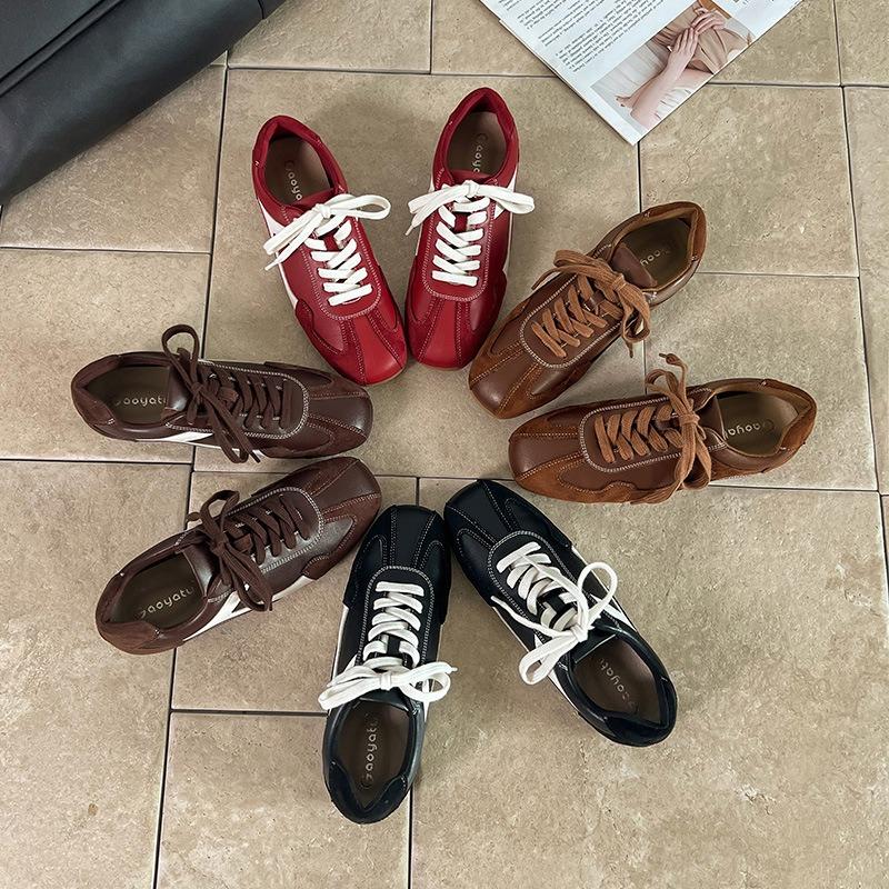 Invisible inner height increase German training shoes women, autumn new platform casual sports shoes retro small single shoes Forrest Gump shoes