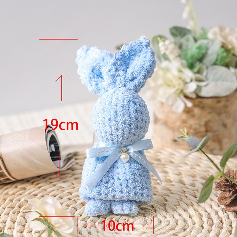 1pc Cartoon Cute Coral Velvet Bear Towel Square Towel Holiday Birthday Wedding Valentine's Day Souvenir Gift Household Washcloth