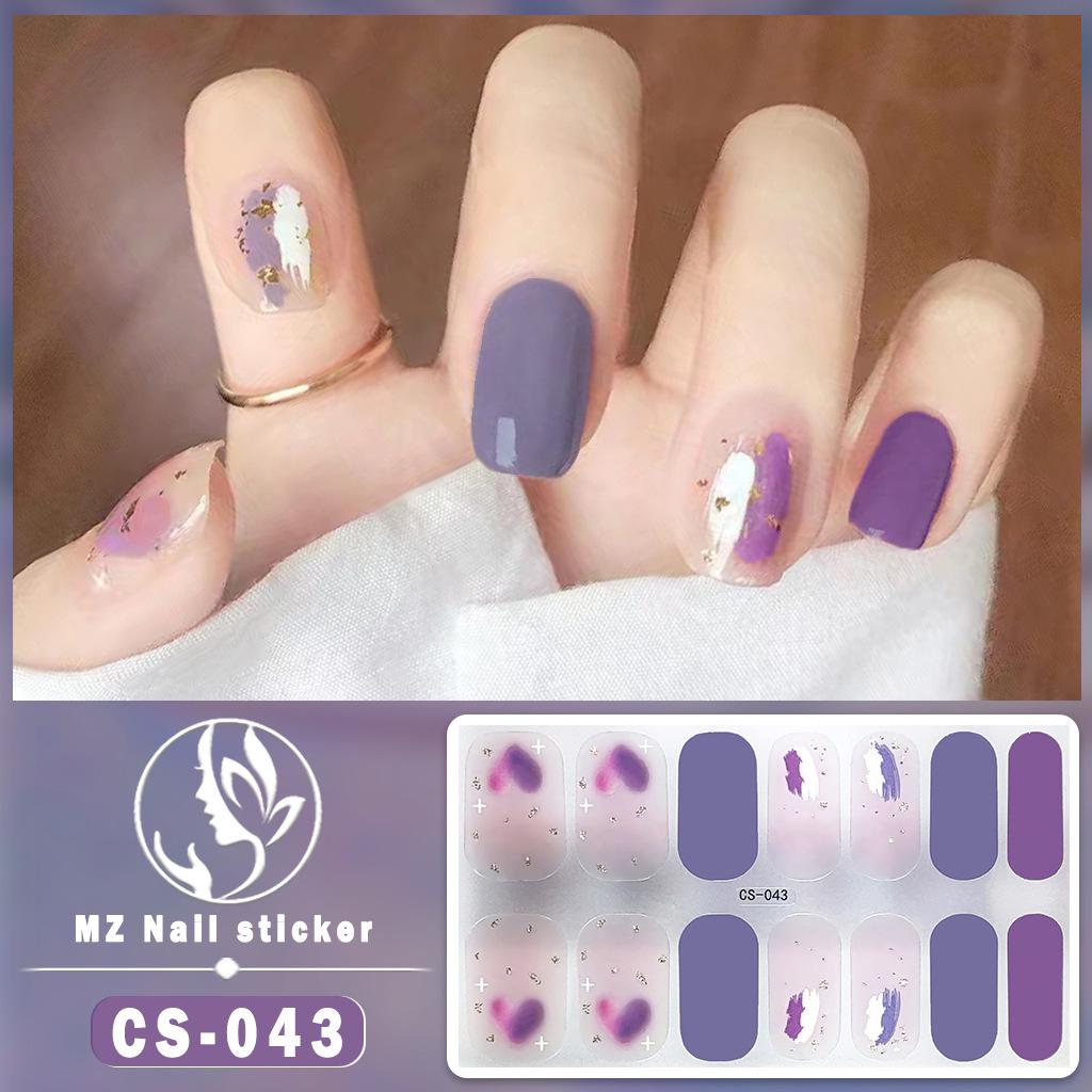No-Bake Waterproof 3D Detachable Nail Stickers - Long-Lasting Small Fresh Full Nail Art.