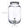 Relaxdays Distributeur de boisson 3,5 L, limonade, carafe verre robinet , retro vintage, fontaine boisson, transparent