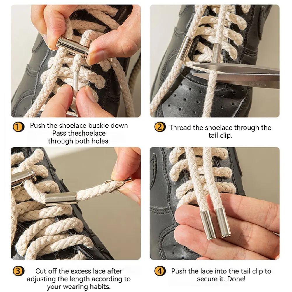 1 Paar Premium Metall-Kapsel-Schnallenverbinder Langlebige Faule Schnellbinder Schnürsenkelteile Für Lässige Sneaker Schuhe
