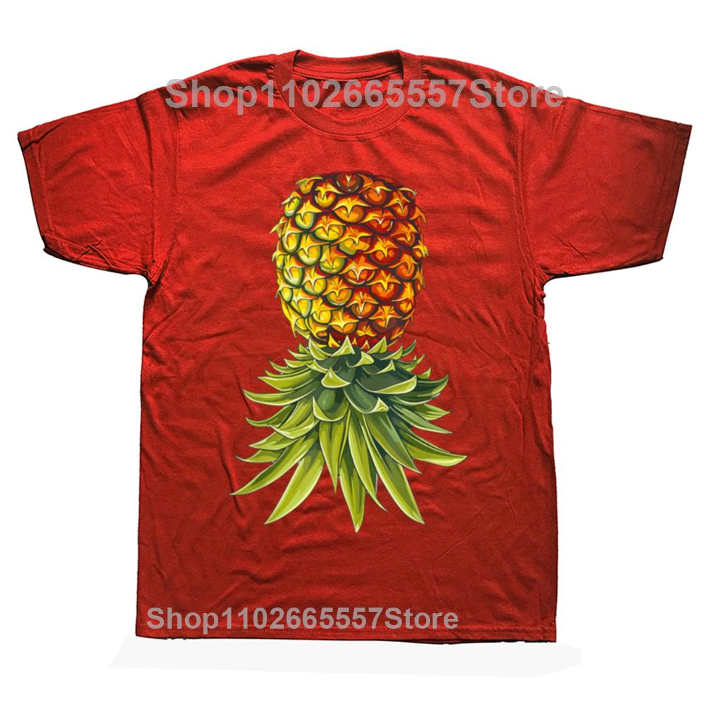 Lustig Wirklich Wie Invertiert Auf Dem Kopf Ananas T-Shirts Herren Mode Lässiges T-Shirt Baumwolle Locker Übergroßes T-Shirt