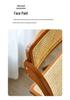 Wicker Folding Chair with Backrest - Solid Wood Casual Dining or Living Room Stool