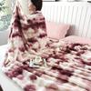 New Faux Rabbit Fur Warm Blanket Double Sided Skin-Friendly Throw Blanket Ultra Soft Solid Color Plush Striped Blankets