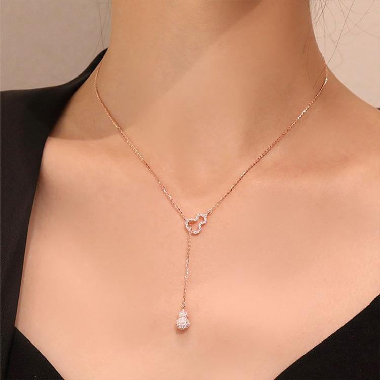 Luxury European & American Qilin Gourd Necklace - Women's High-End Diamond Pendant