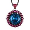 Autumn and winter new Huabi jewelry copper bottom gold-plated simulation blue spinel advanced sense black gold set main stone 16-10m