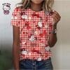Top da donna girocollo con stampa del gatto KT dei cartoni animati, popolare stampa digitale 3D 3437