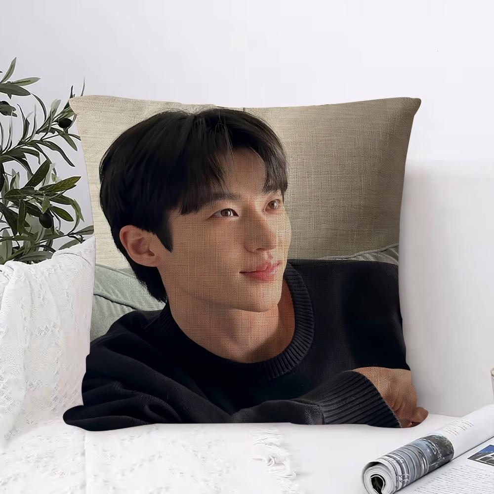 BByeon WWooseok Korea Kissenbezug Öko-Leinen Kissenhülle Zweiseitiger Druck Atmungsaktiv Langlebig Reißverschluss Heimdekoration Geschenk