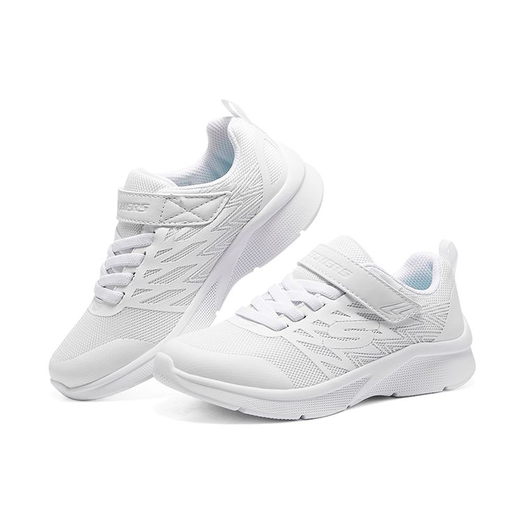Skechers Comfortable Versatile Shock Absorbing Durable Low Top Kids Running Shoes Kids Sneaker White 302617L-WHT