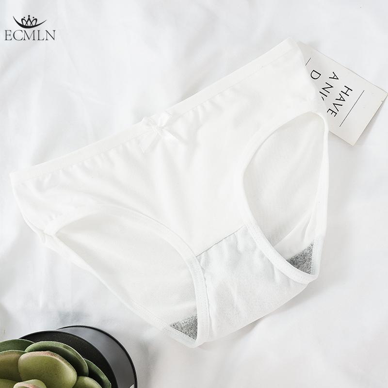 Soft Stretch Cute Bowknot Panty Women Lingerie Mid Waist Briefs Underwear Solid Colors
