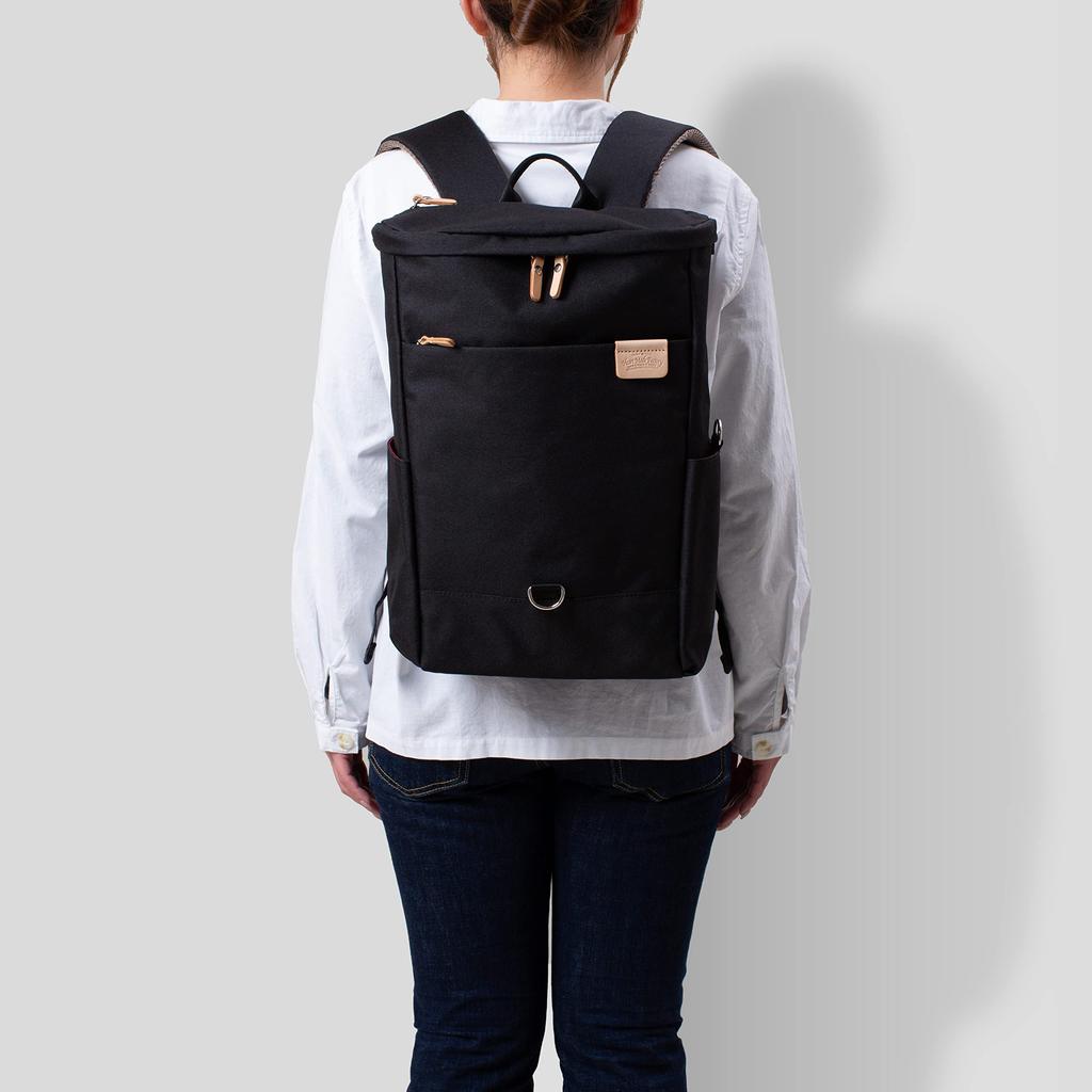 Made Backpack Unisex 10 Inch Tablet Compatible A4 Polyester L Pocket Series [Heart Factory] FY-0640 (Black)