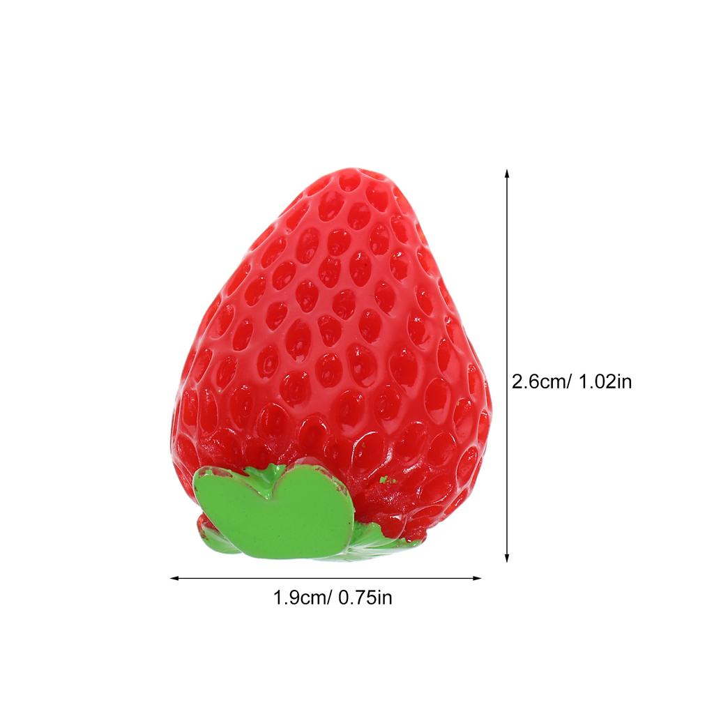 10Pcs Simulation Resin Strawberries Realistic Mini Fruit Decor for Handmade Crafts Aesthetic Room Decor Kitchen Decoration Food