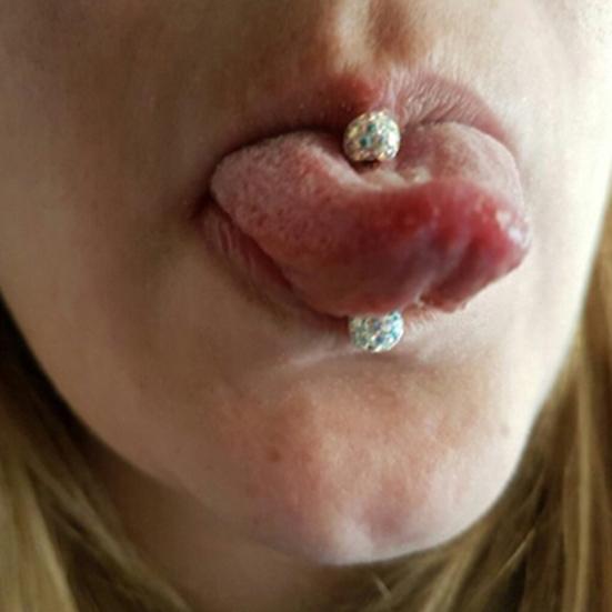 Newest Women Rhinestone Tongue Nose Nipple Ring Stud Earrings Body Piercing Jewelry