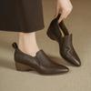 Fashion NEW Autumn/Spring Women Pumps Genuine Leather Shoes for Women Pointed Toe Strange Heel Shoes Concise Soft Slip-on Daily Shoes