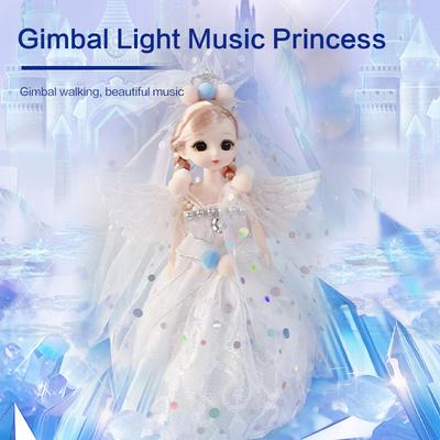 9 Inch Motorized Fashion Princess Doll With Led Lights And Music, Princess Toys For Girls And Kids, Exquisite Birthday Gifts