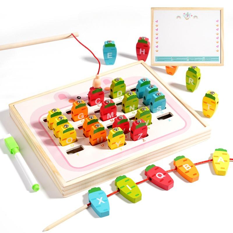 

Деревянные детские игрушки для рыбалки Монтессори игрушки для раннего развития игра для тренировки детских способностей малыш число алфавит раннее обучение