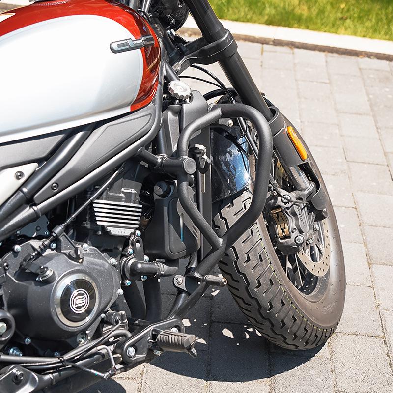 CFMOTO 450clc Upgrade: Anti-Fall Bumper, Retro Side Bag, Helmet Bag, Foldable Backrest, Luggage Rack