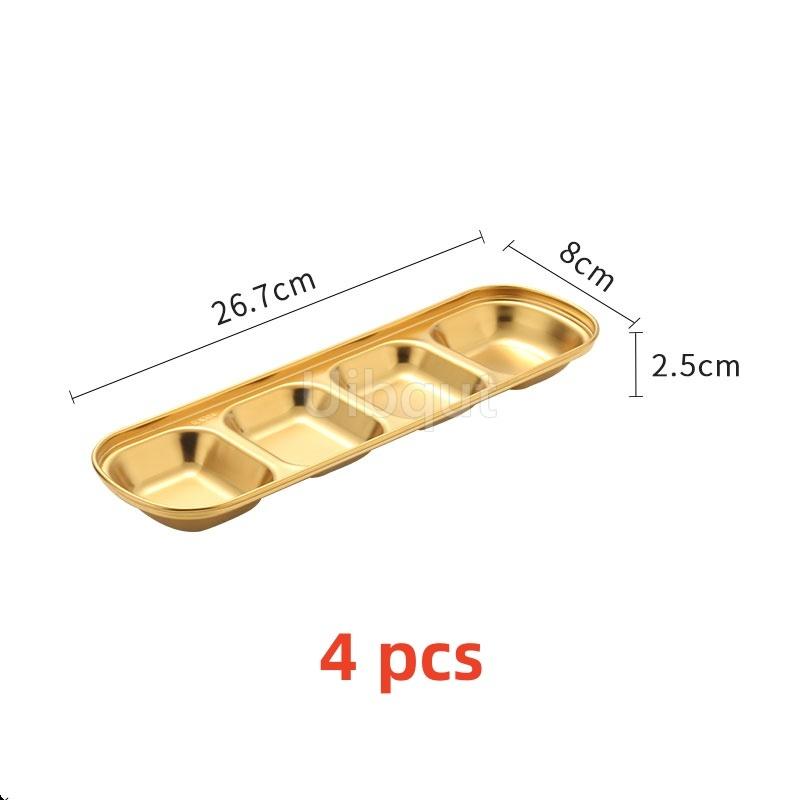 SUS 304 Stainless Steel Pepper Roast Meat Sauce Dishes bowl Separate Sushi Vinegar Soy Plates Tableware Food Seasoning Tray