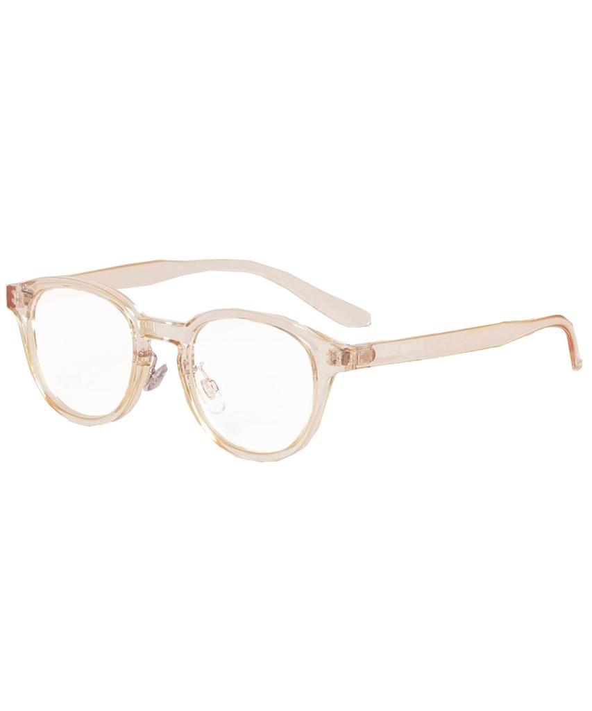 (Eight) Colorful Wellington Sunglasses, Clear Wellington Style Frame with Dedicated Case, Champagne x Clear F
