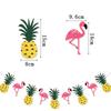 1set 2.5m Cartoon Flag Hawaiian Flamingo Decoration Thickened Felt Flower Colored Flag Pineapple Theme Birthday Party Decoration