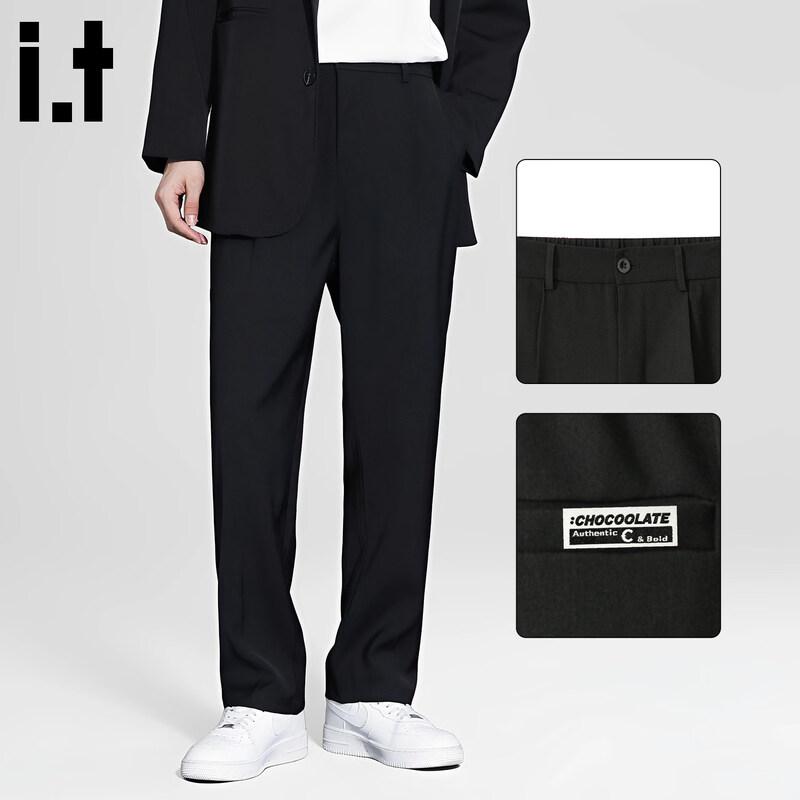 :CHOCOOLATE Men's Straight Leg Casual Trousers