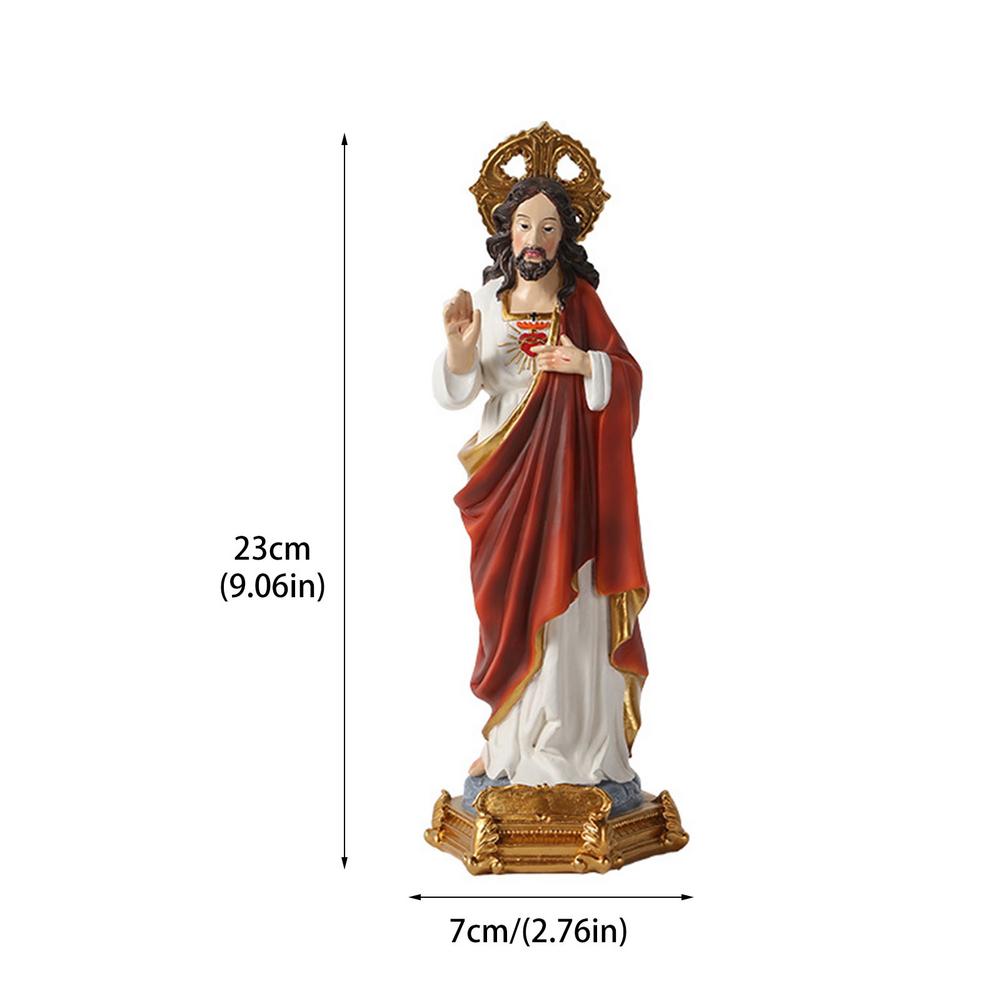 23cm Religious Jesus Sanctification Figurine Decoration Resin Crafts Church Supplies Religioso Statue Statues Sculptures