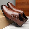 Pánské britské Derby boty Prodyšné Nastavitelné přezky Business Casual Kožené boty pro dojíždění a svatbu