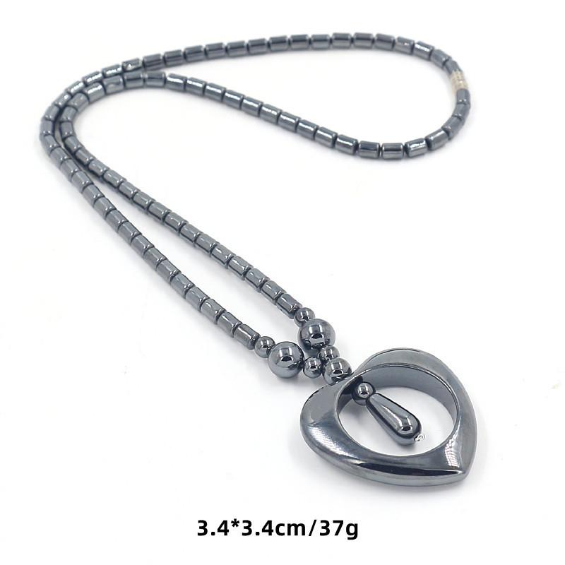 

Модное мужское и женское ожерелье, круглый кулон, ожерелье из бусин черного желчного камня One Size